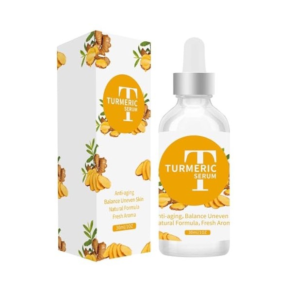 Huile Visage pour Femme,1 once. Huile de curcuma correcteur de taches foncées au curcuma naturel sûr pour le visage - Soin hy