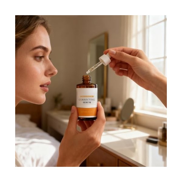 Liquide pour le visage pour corriger les décolorations de la peau - 30 ml - Avec nutriments - Solution non grasse pour les so