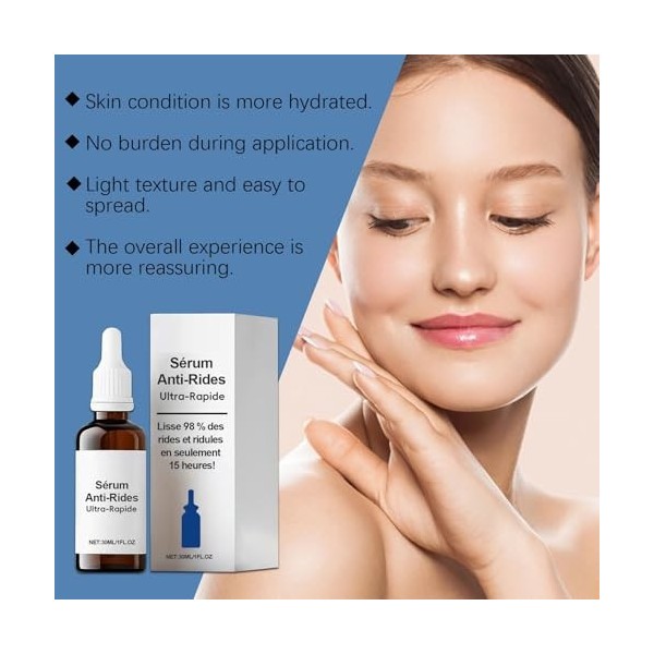 Huile de Raffermissement du Visage - 30ml Liquide Léger - Huile de Hydratation - Pour Femmes Hommes Peau Mixte Sensible Sèche