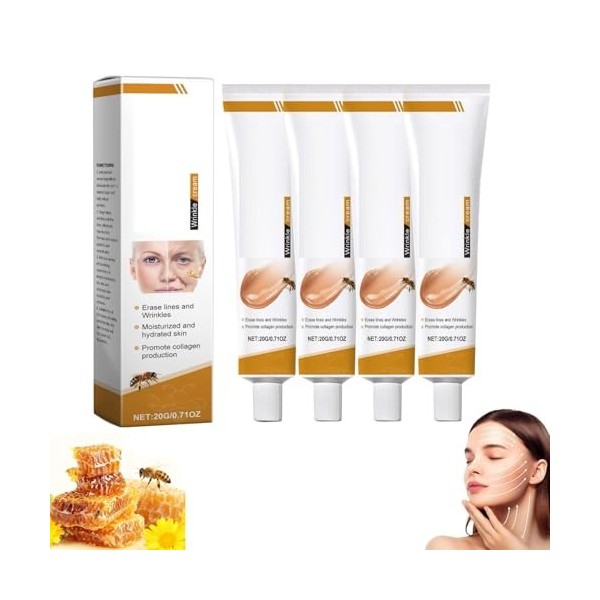 20g Crème raffermissante anti-rides au venin dabeille,Crème hydratante anti-rides pour le visage et le cou， pour tous les ty ...