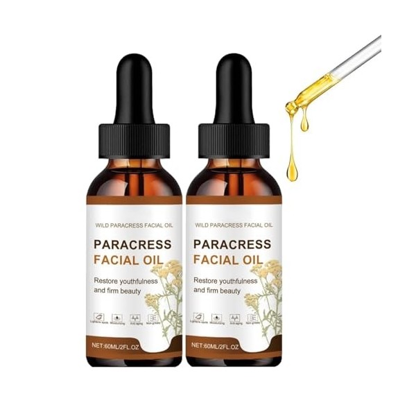 Paracress Facial Bio Oil,Huile Essentielle Hydratante Anti-âge Pour Réduire les Rides et Ridules,Sérum de Paracress pour le V...