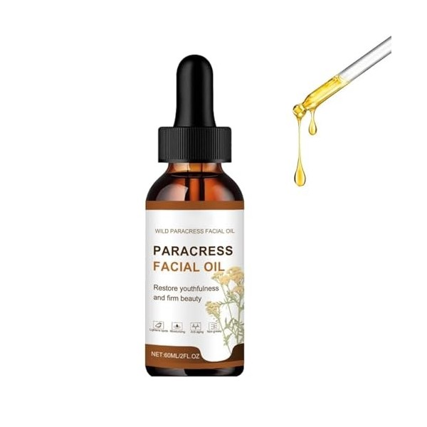 Paracress Facial Bio Oil,Huile Essentielle Hydratante Anti-âge Pour Réduire les Rides et Ridules,Sérum de Paracress pour le V...