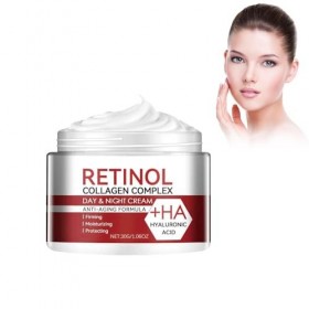 Crème Au Rétinol, Bio Crème Hydratante Visage Antirides, Antiâge,Anti Taches Jour Et Nuit Á Lacide Hyaluronique, Retinol Et 