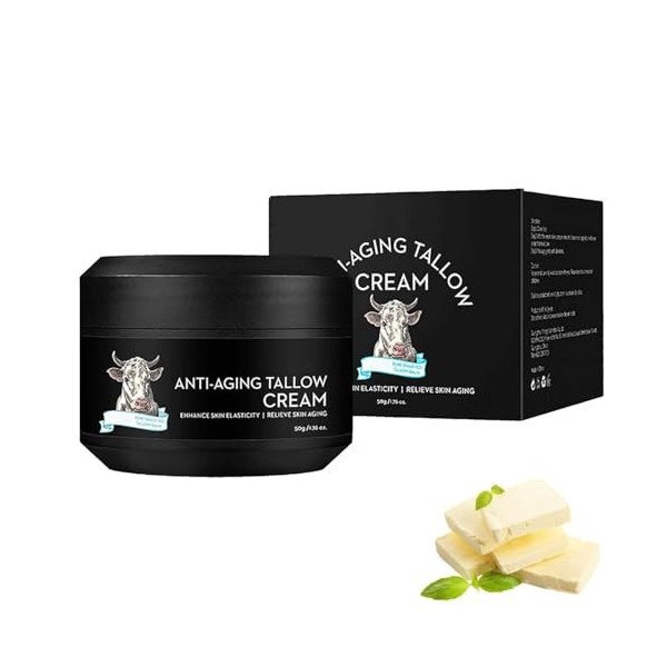 Crème Anti-âge Pour Homme, Crème En Suif De Bœuf, Creme Hydratante Visage Homme, Creme Anti Ride Hommes, Pour Offre Protectio