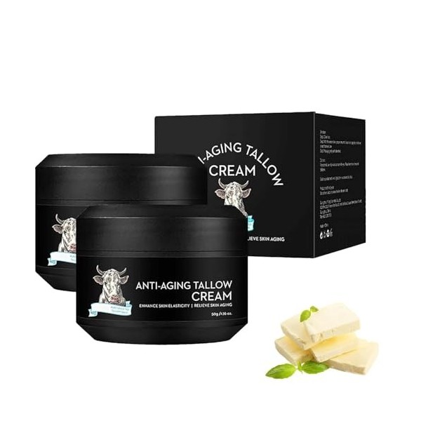 Crème Anti-âge Pour Homme, Crème En Suif De Bœuf, Creme Hydratante Visage Homme, Creme Anti Ride Hommes, Pour Offre Protectio