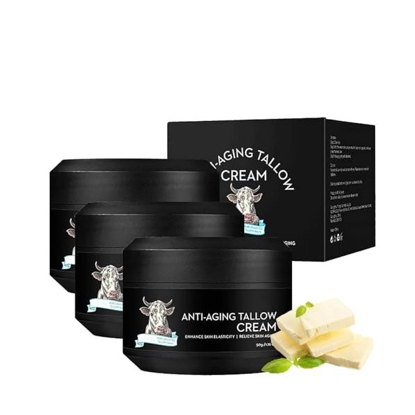 Crème Anti-âge Pour Homme, Crème En Suif De Bœuf, Creme Hydratante Visage Homme, Creme Anti Ride Hommes, Pour Offre Protectio