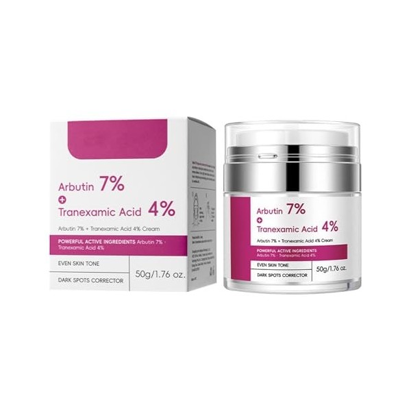 Arbutin 7 Tranexamic Acid 4 Cream, Alpha Arbutin Creme Tache De Rousseur, Alpha Arbutin Creme Eclaircissante Peau Noir Puissa...