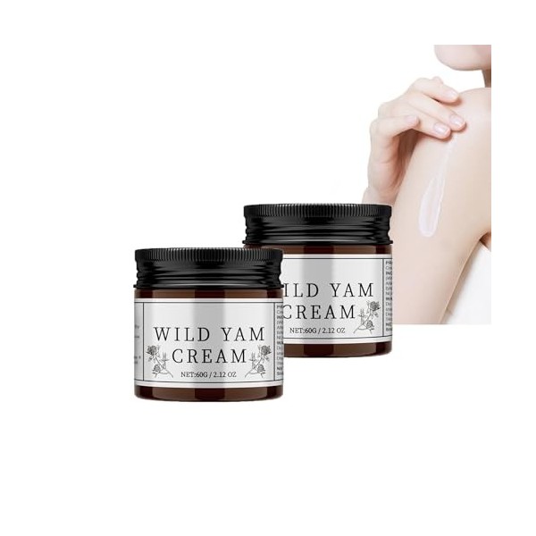 Dyceittdia 2pcs Crème à ligname, Crème Digname sauvage, Crème pour le Corps à Ligname sauvage, Soins Hydratants et Nourris