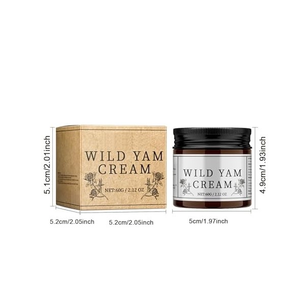 Dyceittdia 2pcs Crème à ligname, Crème Digname sauvage, Crème pour le Corps à Ligname sauvage, Soins Hydratants et Nourris