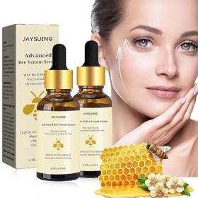 2 Pièces Bee Venom Essence Advanced Bee Venom Essence Natural Anti-âge Anti-Rides pour le Visage au Miel Peau Hydratante et N