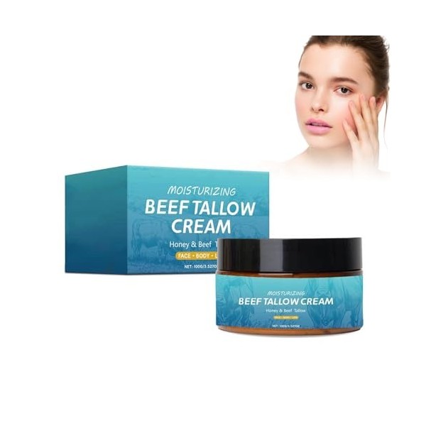 Crème de soin pour la peau à base de suif de bœuf biologique, Crème à base de suif de bœuf biologique, Baume à base de suif d