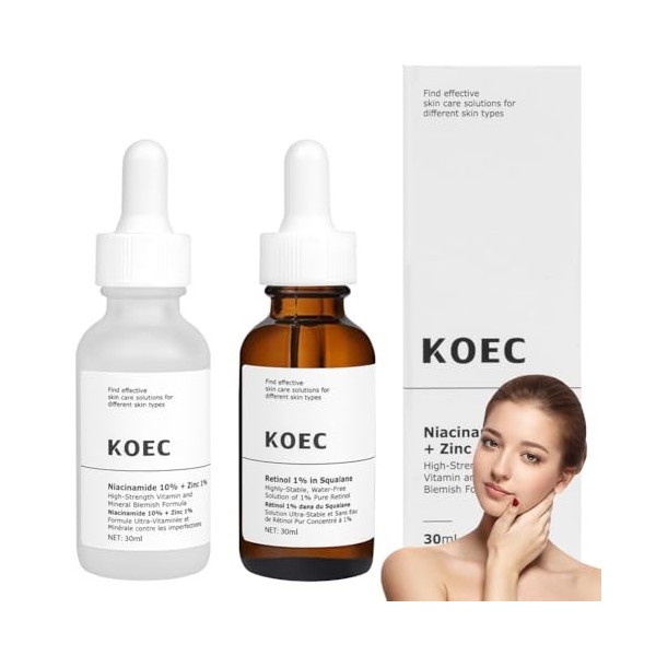 LOPHE Sérum Visage, 10% Niacinamide and 1% Zinc Blemish & Pore Sérum,Anti-rides, Anti-taches, Anti-âge et Hydratant,Power Fac...