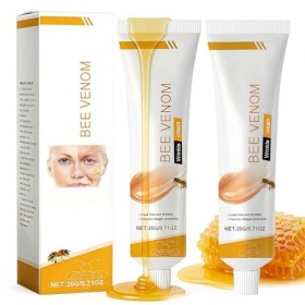 Lot de 2 crèmes anti-rides au venin dabeille pour le visage et le cou - Crème hydratante pour tous les types de peau - Avec 