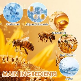 Lot de 2 crèmes anti-rides au venin dabeille pour le visage et le cou - Crème hydratante pour tous les types de peau - Avec 