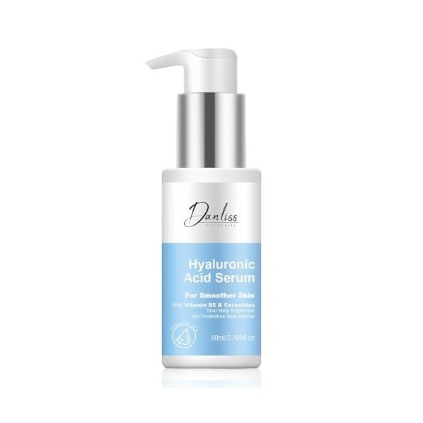 Sérum Visage Acide Hyaluronique 80 ml,Hyalu Sérum,Enrichi en Acide Hyaluronique, Vitamine B5,érum Hydratant Hydro Boost