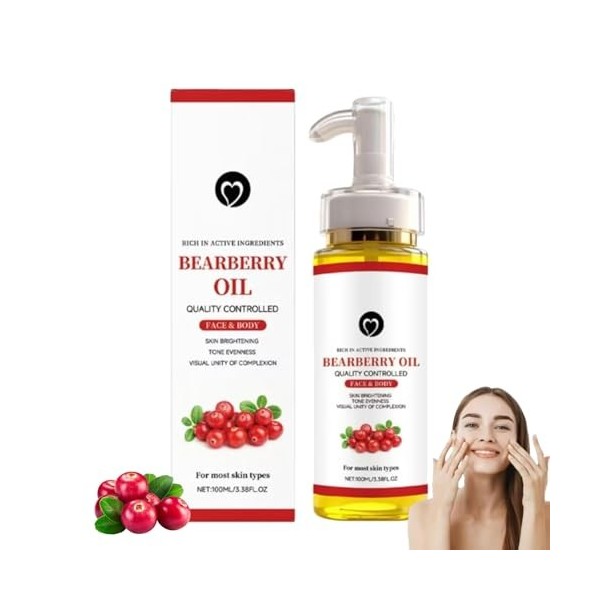 Huile De Busserole Eclaircissante,Alpha Arbutin Huile Eclaircissante Peau Noire,Dark Spot Correcting Glow Serum,Huiles De Bus