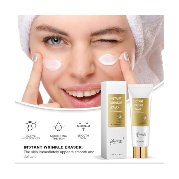 Skips the Line Crème Effaceur De Rides Instantané, Skin Paris Creme Instant, Sérum Anti-Rides Lotion Raffermissante, Crème D