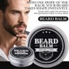 Lot de 2 pots de cire à barbe pour homme - Parfum bois - Crème à barbe naturelle et végétalienne - Aide votre barbe - Crème h