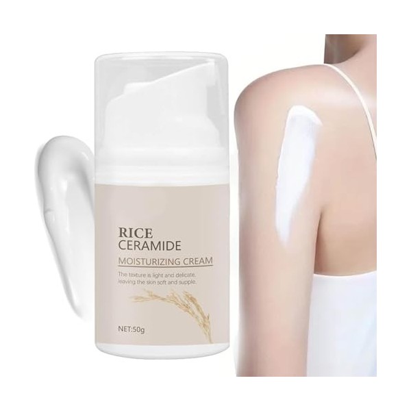 Crème visage Purifiante au Riz Rice Ceramide Moisture Cream,creme hydratante visage,anti rides puissant immediat,Rice Puree M
