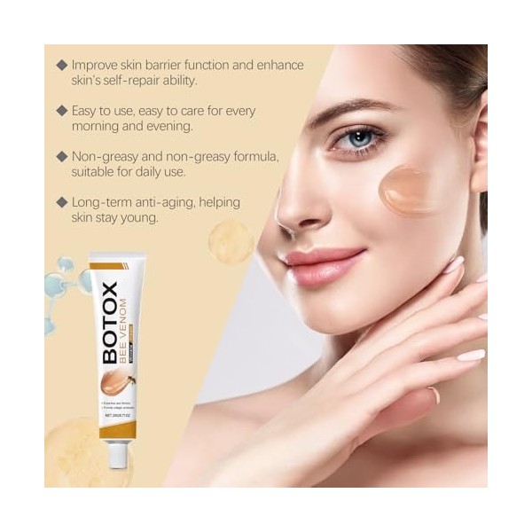 Crème Hydratante au Venin dabeille, Creme Venin dAbeille, Creme Anti Rides Femme, Crème Visage Femme Anti Ride, Soins Visag