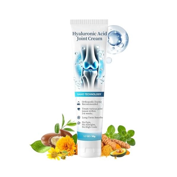 Hyaluronic Acid Joint Repair Cream, Hyaluronic Joint Creams,Crème Réparatrice Gel Longue Durée Apaisant Articulations Et Corp...