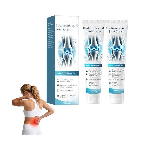 Hyaluronic Acid Joint Repair Cream, Hyaluronic Joint Creams,Crème Réparatrice Gel Longue Durée Apaisant Articulations Et Corp...