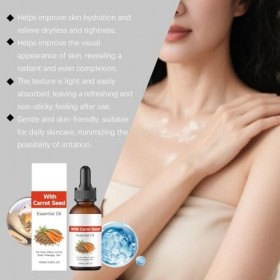Huile De Carotte Eclaircissante Peau Noire, 100ml Dark Spot Correcting Glow Serum, Serum Anti Tache Visage Pour Lélimination ...