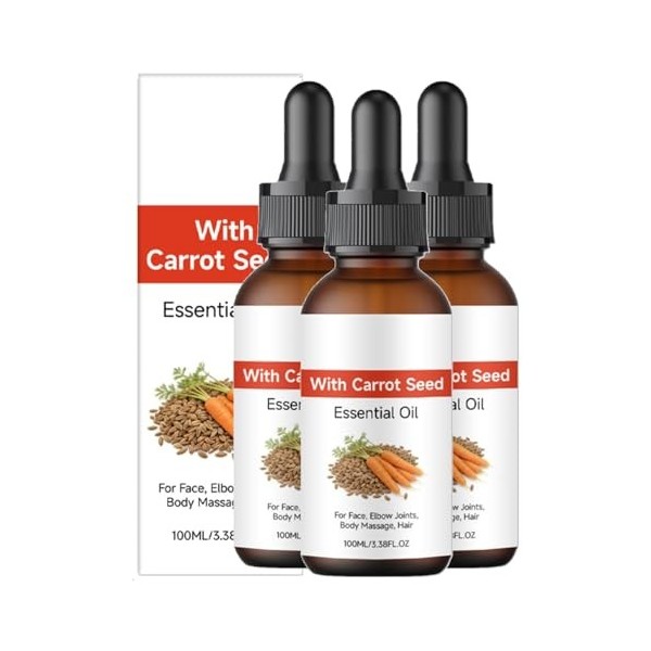 Huile De Carotte Eclaircissante Peau Noire, 100ml Dark Spot Correcting Glow Serum, Serum Anti Tache Visage Pour Lélimination ...