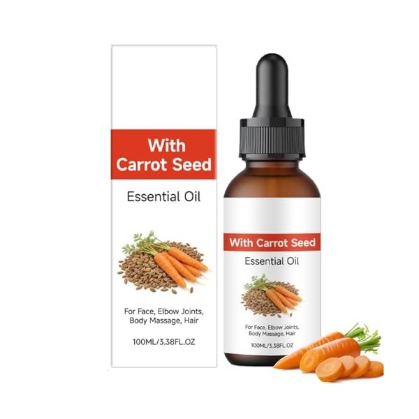 Huile De Carotte Eclaircissante Peau Noire, Dark Spot Correcting Glow Serum, 100ml, Hydrate, Léger Et Non Gras, Convient Aux ...