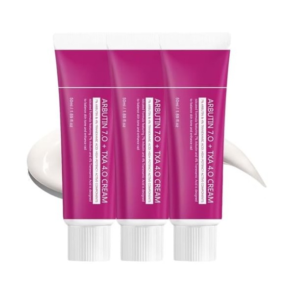 Alpha Arbutin 7% + Tranexamic Acid 4% Cream, Creme Eclaircissante Peau Noir Puissant, Even out Tone, Creme Anti Tache Visage,...