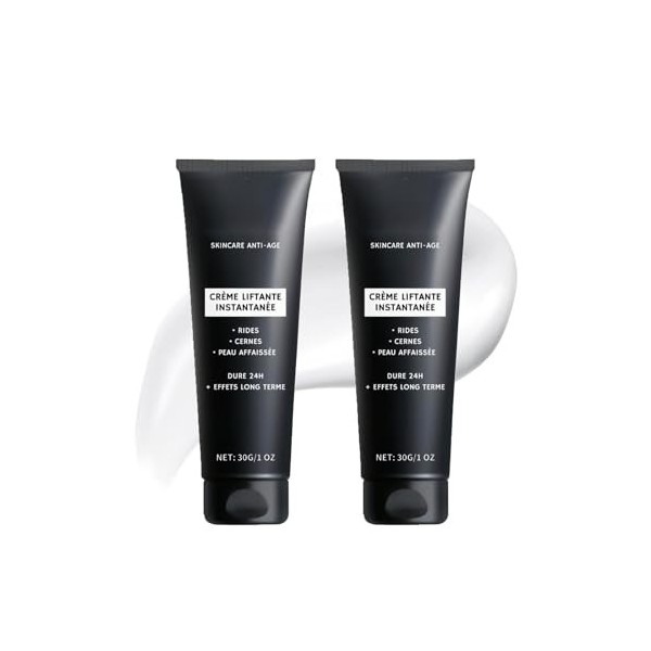 Crème Lifting Immediat Visage 30g, Soin Anti-Rides Immédiat pour Cernes et Peau Affaissée, Combleur de Rides Instantané, Soin...