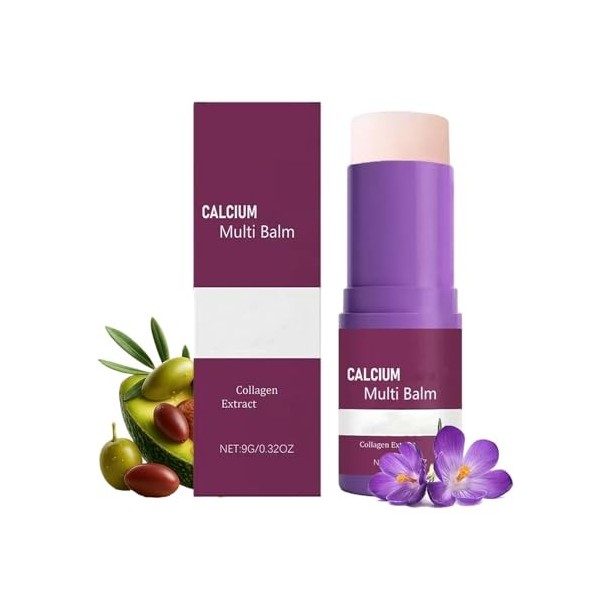 Baume multi-usages au calcium en stick - Baume volumisant au calcium, stic/k hydratant au collagène coréen, s/tick hydratant ...