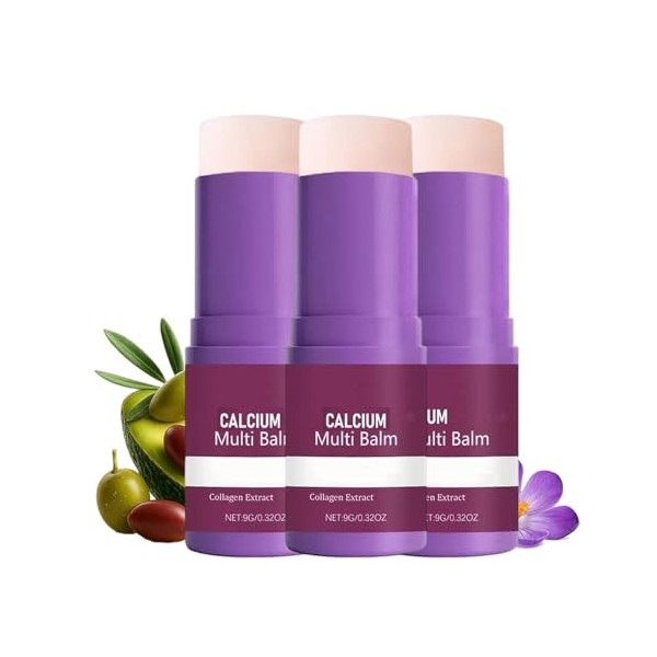 Baume multi-usages au calcium en stick - Baume volumisant au calcium, stic/k hydratant au collagène coréen, s/tick hydratant ...