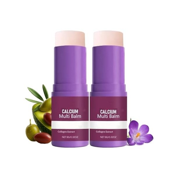 Baume multi-usages au calcium en stick - Baume volumisant au calcium, stic/k hydratant au collagène coréen, s/tick hydratant ...