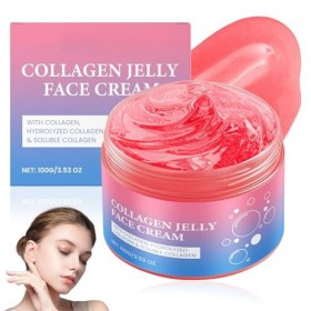 100g Collagen Jelly Cream,Hydratation Longue Durée Creme Collagene Visage,Crème De Gelée De Collagène,Réduit Les Ridules Et L