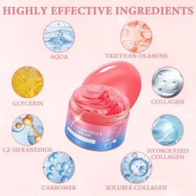 100g Collagen Jelly Cream,Hydratation Longue Durée Creme Collagene Visage,Crème De Gelée De Collagène,Réduit Les Ridules Et L