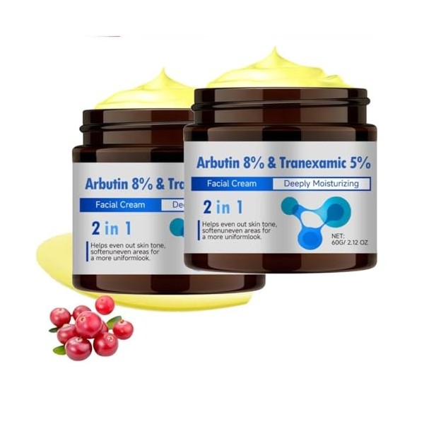 Alpha Arbutin 7 Tranexamic Acid 4 Cream, Creme Eclaircissante Peau Noir Puissant, Even out Tone, Creme Anti Tache Visage, Ant...