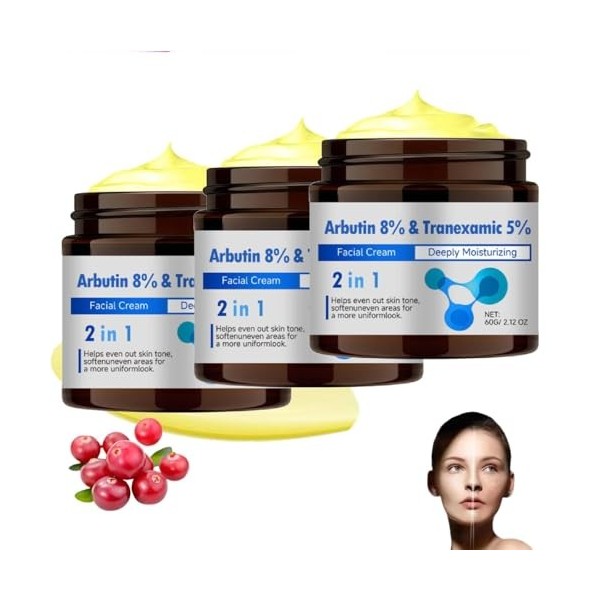 Alpha Arbutin 7 Tranexamic Acid 4 Cream, Creme Eclaircissante Peau Noir Puissant, Even out Tone, Creme Anti Tache Visage, Ant...