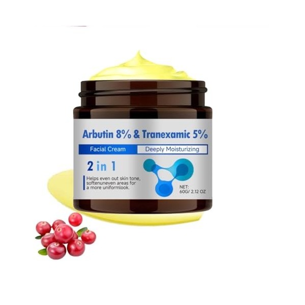 Alpha Arbutin 7 Tranexamic Acid 4 Cream, Creme Eclaircissante Peau Noir Puissant, Even out Tone, Creme Anti Tache Visage, Ant...