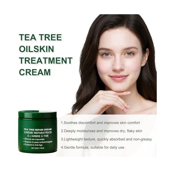 Crème Pour Le Visage À Lhuile Darbre À Thé Formule Naturelle Hydrate En Profondeur Soulage Sécheresse Et Répare La Peau Con