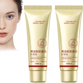 Creme Collagene Visage Doré 50 g,Firmea Collagene Creme Corps,Kreme Creme Collagene Lissante,Crème Anti-Rides Femme,Anti Ride...