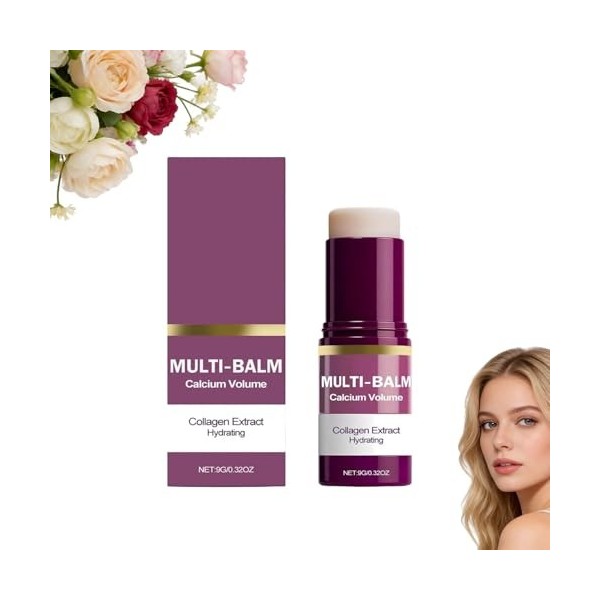 Calcium Multi Balm, Calcium Volume Multi Balm, Baume Anti-rides, Crayon Coréen Hydratant au Collagène, Anti-âge, Hydratant, p...