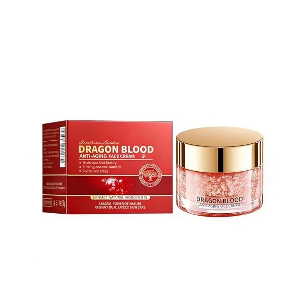 Crème Visage Anti-Âge au Rétinol et Sang de Dragon pour Femmes, Hydratant Quotidien Léger, Traitement de Soin Réducteur des R...