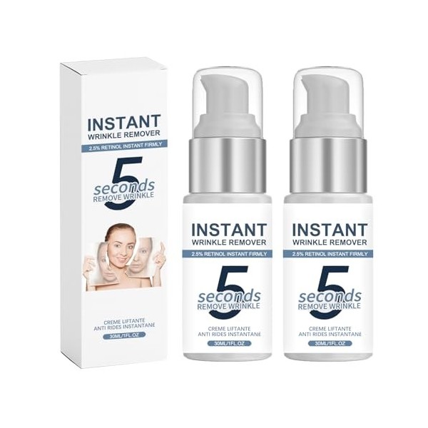 Lot de 2 crèmes anti-âge Lifting Firming - 5 secondes - Crème anti-rides instantanée - Crème anti-âge pour réduire les rides ...