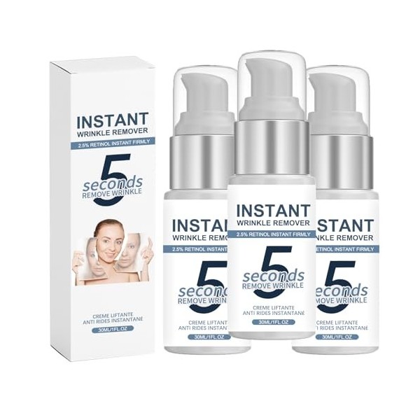 Lot de 2 crèmes anti-âge Lifting Firming - 5 secondes - Crème anti-rides instantanée - Crème anti-âge pour réduire les rides ...