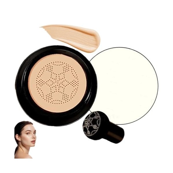Mushroom Head CC Creme,Fond De Teint Couvrant Imperfections, Air Cushion BB Cream,Tête De Champignon Air Cushion CC Cream,Cor...