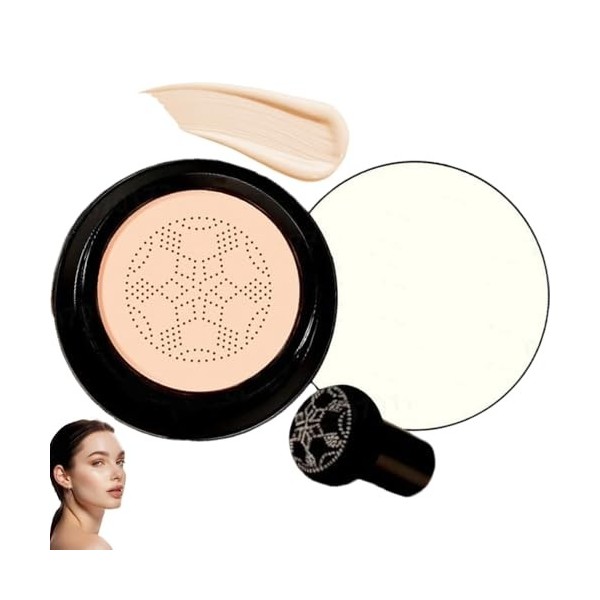 Mushroom Head CC Creme,Fond De Teint Couvrant Imperfections, Air Cushion BB Cream,Tête De Champignon Air Cushion CC Cream,Cor...