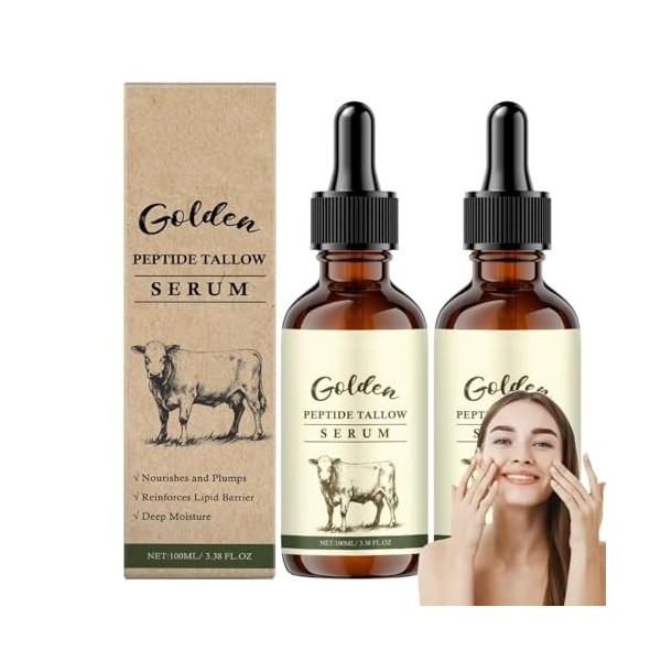 Sérum Hydratant Au Suif Pour Le Visage, 100ML Sérum Visage Raffermissant Anti-âge Au Suif, Hydratation Et Stimulation Du Coll...