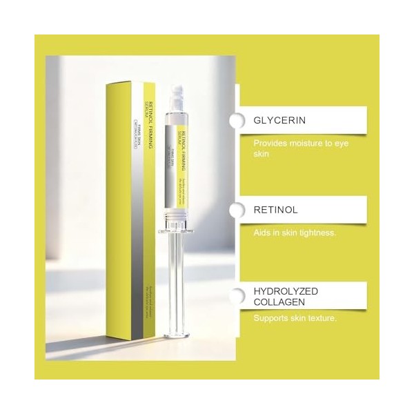 Retinol Shot Tightening Booster, Retinal Shot soins pour le visage, sérum hydratant raffermissant, minimise l’apparence des p
