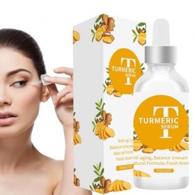 Huile Visage pour Femme - 1 once. Huile éclaircissante nourrissante au curcuma pour les taches brunes - réparatrice hydratant